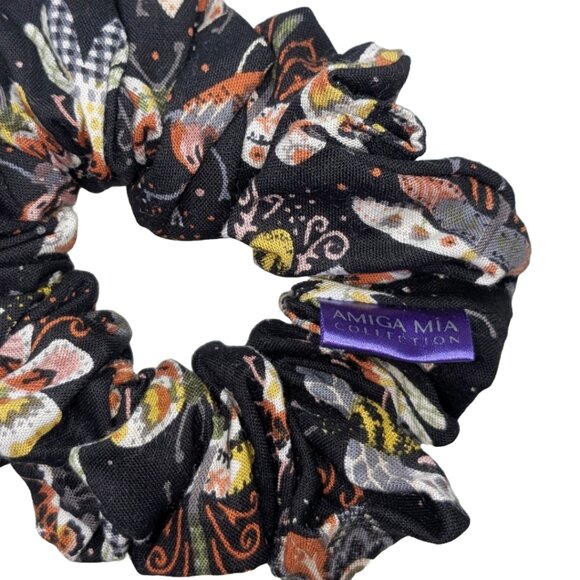 Small boho butterflies small cotton scrunchie hand crafted - Picture 2 of 4